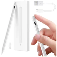 Akcesoria do tabletów i e-booków - Rysik do Apple iPad Alogy Pencil z funkcją Palm Rejection Tilt Magnetyczny USB-C + zapasowa końcówka Biały - miniaturka - grafika 1