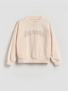 Reserved - Bluza z wypukłym napisem - pastelowy róż - Bluzy dla dziewczynek - miniaturka - grafika 1