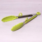 Przybory do gotowania - Kamille Szczypce silikonowe do sałatek mięsa z blokadą i nóżkami 23cm 7511 - miniaturka - grafika 1