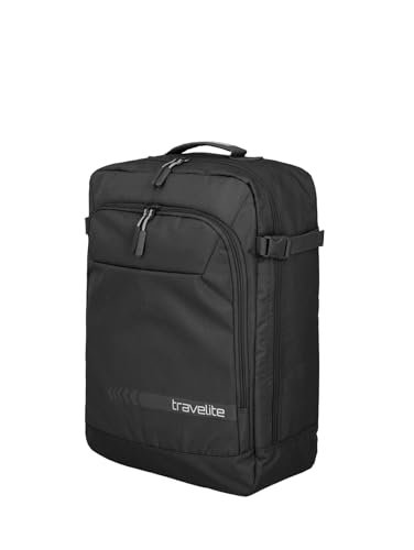 travelite Bagaż podręczny plecak/torba z elastyczną możliwością przenoszenia, KICK OFF, plecak dzienny na urlop i sport, 50 cm, 35 litrów, czarny, Rucksack 50 cm, Plecak na co dzień