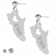 Kolczyki - Kolczyki srebrne But Bieganie 925 - miniaturka - grafika 1