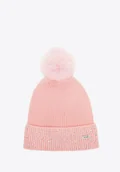 Czapki damskie - Czapka damska zimowa z cyrkoniami różowa - miniaturka - grafika 1