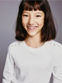 Bluzki dla dziewczynek - Reserved - Koszulka z ozdobnymi guzikami - złamana biel - miniaturka - grafika 1