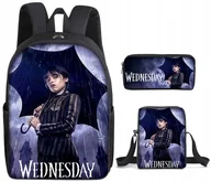 Zestawy szkolne - Zestaw Szkolny Wednesday Addams Plecak Piórnik Torebka Dla Dziewczynki - miniaturka - grafika 1