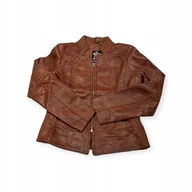 Kurtki damskie - Skórzana kurtka damska ramoneska Real Leather M - miniaturka - grafika 1