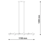 Lampy sufitowe - Żyrandol Frida z 6 spotami, czarny/mosiądz - miniaturka - grafika 1