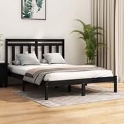 Łóżka - Lumarko Rama łóżka, czarna, lite drewno, 140x200 cm - miniaturka - grafika 1