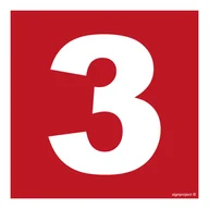 Systemy ekspozycyjne i znaki informacyjne - BC023 LICZBA 3, PN - PŁYTA PCV 1MM; (350X350MM) - miniaturka - grafika 1