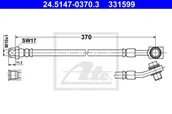 Przewody hamulcowe - Przewód hamulcowy elastyczny ATE 24.5147-0370.3 - miniaturka - grafika 1