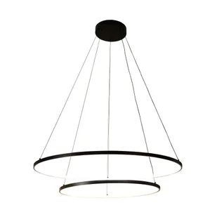 Dwupoziomowa lampa wisząca LED, obręcze PEN89424-60+90BK z serii HORIK - Lampy sufitowe - miniaturka - grafika 1