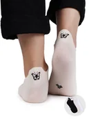 Skarpetki damskie - Skarpety stopki dziewczęce z haftem na zapiętce motyl 3PAK 39-41 YOCLUB - miniaturka - grafika 1