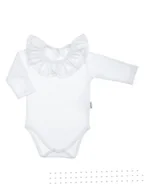 Body dla niemowląt - Dziewczęce body wizytowe białe Nicol r.74 - miniaturka - grafika 1
