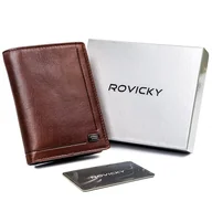 Portfele - Skórzany Portfel Męski Z Ochroną Rfid — Rovicky Lumarko! - miniaturka - grafika 1