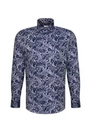 Koszule męskie - Seidensticker Męska koszula biznesowa – slim fit – łatwa do prasowania – kołnierz Kent – długi rękaw – 100% bawełna, jasnoszary, 44 - miniaturka - grafika 1