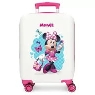 Walizki - Joumma Disney Minnie dobry nastrój walizka kabinowa biała 33 x 50 x 20 cm sztywne tworzywo ABS boczne zapięcie szyfrowe 28,4 l 2 kg 4 koła podwójny bagaż ręczny, biała, walizka kabinowa - miniaturka - grafika 1