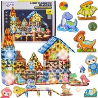 Klocki - ZESTAW KLOCKI MAGNETYCZNE KONSTRUKCYJNE ŚWIECĄCE DINOZAURY - miniaturka - grafika 1
