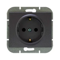 Gniazdka elektryczne - Abex Gniazdo pojedyncze z/u SCHUKO ONYX - antracyt - miniaturka - grafika 1