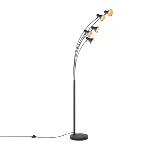 Beliani Lampa podłogowa Lampa podłogowa regulowana metalowa czarna BARAGA 185002 - Lampy stojące - miniaturka - grafika 1
