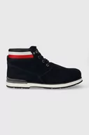 Botki męskie - Tommy Hilfiger buty zamszowe CORE HILFIGER SUEDE BOOT męskie kolor granatowy FM0FM04800 - miniaturka - grafika 1