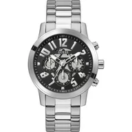 Zegarki męskie - Srebrny zegarek męski Guess Parker z bransoletką GW0627G1 - miniaturka - grafika 1