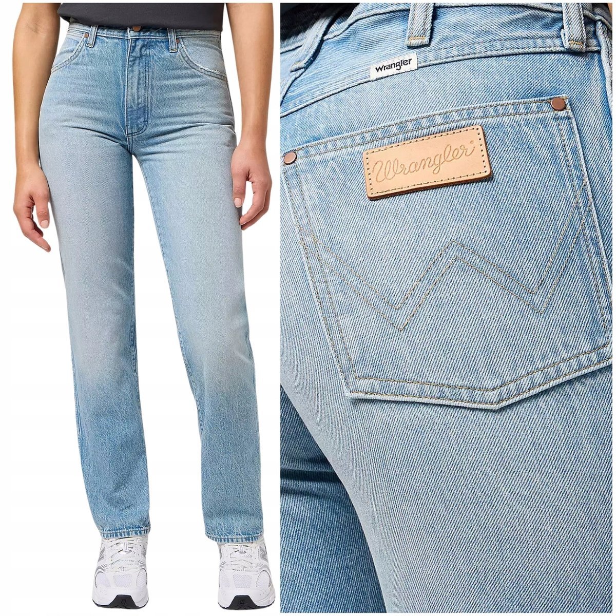 Wrangler SUNSET Stuntman wysokie proste damskie spodnie jeansowe W25 L32