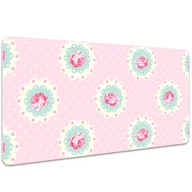 Podkładki na biurko - Mata ochronna z nadrukiem Róże i kropki 100x50 cm, Dywanomat - miniaturka - grafika 1