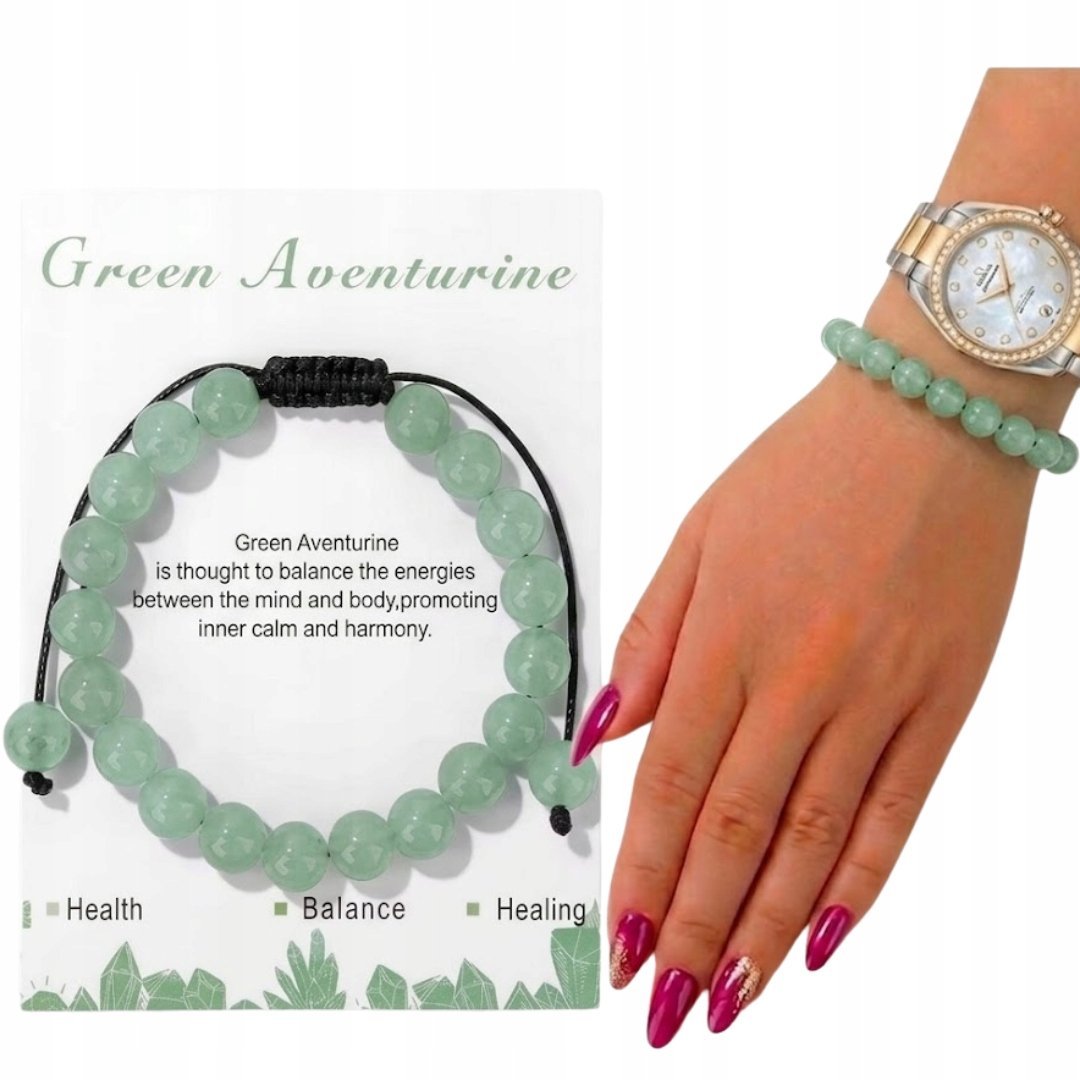 Awenturyn Bransoletka Regulowana Kamień Naturalny Symbol Spokoju Mocy