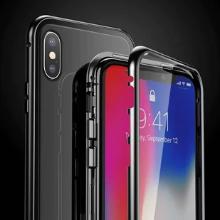 Wozinsky Full Magnetic Case magnetyczne etui 360 pokrowiec na przód i tył z wbudowanym szkłem Samsung Galaxy A72 4G czarno-przezroczysty - Etui i futerały do telefonów - miniaturka - grafika 10