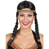 Dodatki do strojów karnawałowych - Boland Peruka party "Indianka z opaską", brązowa - miniaturka - grafika 1