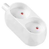 Listwy zasilające - Gniazdo wtyczkowe przenośne dwukrotne 2x2p, białe, GN-260 - miniaturka - grafika 1