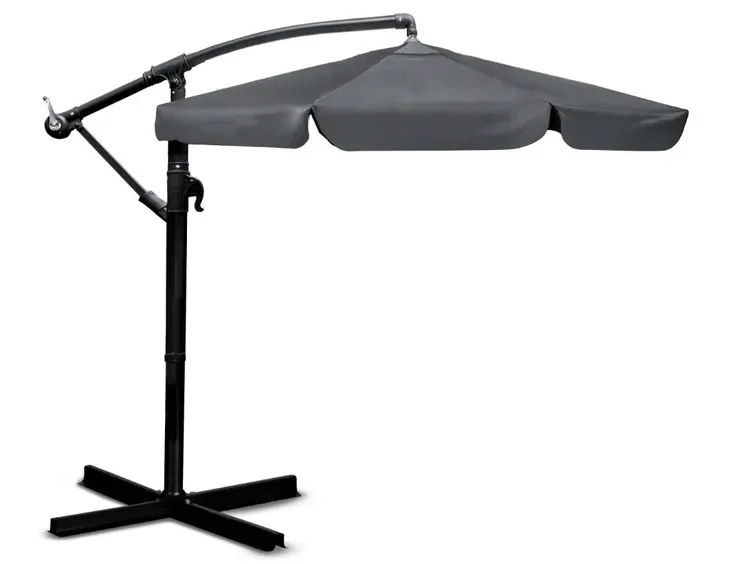 Parasol z wysięgnikiem szary 350 x 250 cm