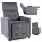 Fotele - Fotel rozkładany relaksacyjny ciemno szary Otus Brego Signal - miniaturka - grafika 1