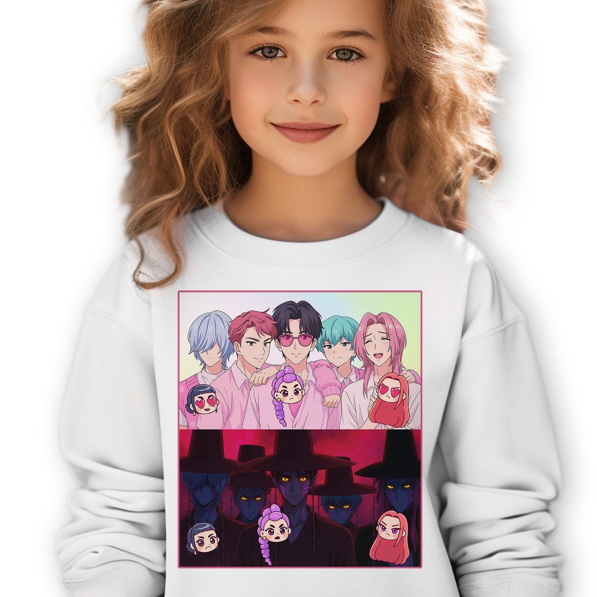 Bluza Dziecięca Biała DARK SAJABOYS Do Przedszkola K-pop Muzyka Wz - 128 cm