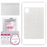 Akcesoria do tabletów i e-booków - folia naklejka skórka strukturalna na TYŁ do Apple iPad Pro 13 5 gen. 2024 - Tkanina Biała - apgo SKINS - miniaturka - grafika 1