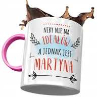 Kubki - Kubek Różowy Dla Martyny Żony Przyjaciółki z Nadrukiem ze Zdjęciem + Opakowanie na prezent (wzór 03) - miniaturka - grafika 1