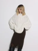 Spódnice - Reserved - Spódnica z koronką - ciemnobrązowy - miniaturka - grafika 1