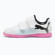 Piłka nożna - Buty piłkarskie dziecięce PUMA Future 7 Play IT V puma white/puma black/poison pink - miniaturka - grafika 1