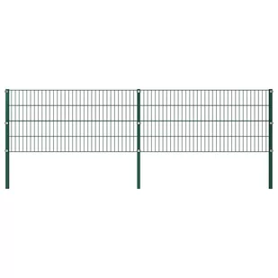 GSTORE Panel ogrodzeniowy ze słupkami żelazny 3,4 x 0,8 m zielony GS-278605 - Ogrodzenia - miniaturka - grafika 2