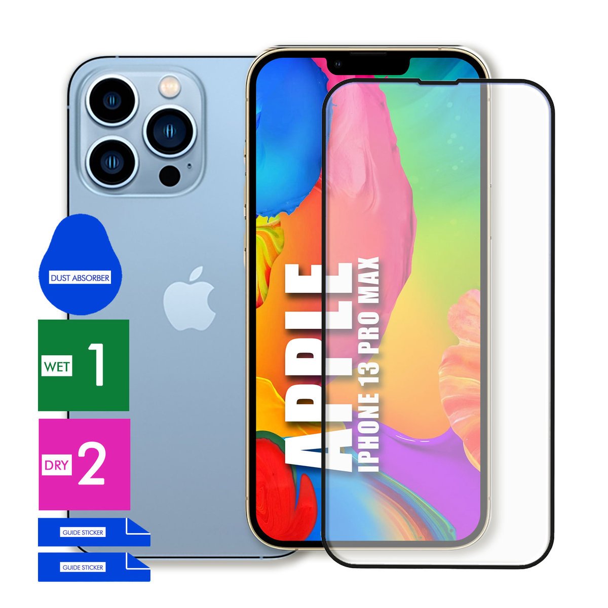 SZKŁO OCHRONNE DO APPLE IPHONE 13 PRO MAX HARTOWANE 9H PEŁNE CAŁY EKRAN 5D