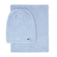 Moda i Uroda OUTLET - Damski komplet zimowy z miękkiej dzianiny jasny niebieski - miniaturka - grafika 1