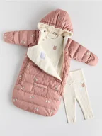 Bluzki dla niemowląt - Reserved - Ocieplany śpiworek w kokardki - brązowy - miniaturka - grafika 1