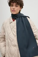 Apaszki i szaliki męskie - Tommy Hilfiger szalik wełniany kolor niebieski wzorzysty AM0AM12839 - miniaturka - grafika 1
