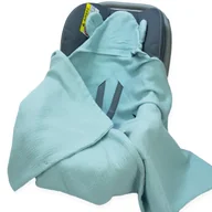 Otulacze - OTULACZ DO FOTELIKA NOSIDEŁKA MUŚLINOWY Z KAPTURKIEM KOCYK Kerstin - miniaturka - grafika 1