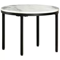 Ławy i stoliki kawowe - vidaXL vidaXL Stolik kawowy, biało-czarny, 50 cm, prawdziwy marmur - miniaturka - grafika 1