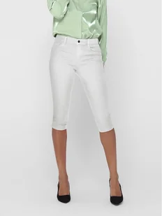 ONLY Spodnie capri 15136463 Biały Slim Fit - Spodnie sportowe damskie - miniaturka - grafika 1