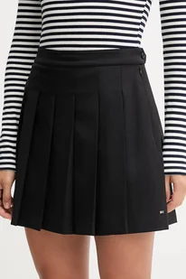 Tommy Hilfiger spódnica z wełną kolor czarny mini rozkloszowana WW0WW48354 - Spódnice - miniaturka - grafika 1