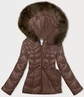 Kurtki damskie - Przejściowa pikowana kurtka z kapturem damska Glakate camel (LU-2202) - miniaturka - grafika 1