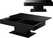 Ławy i stoliki kawowe - Stolik kawowy 'Lünen' z 2 schowkami 40 x 110 x 60 cm czarny wysoki połysk - miniaturka - grafika 1