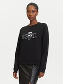 Bluzy damskie - KARL LAGERFELD Bluza A3W20056 Czarny Regular Fit - miniaturka - grafika 1
