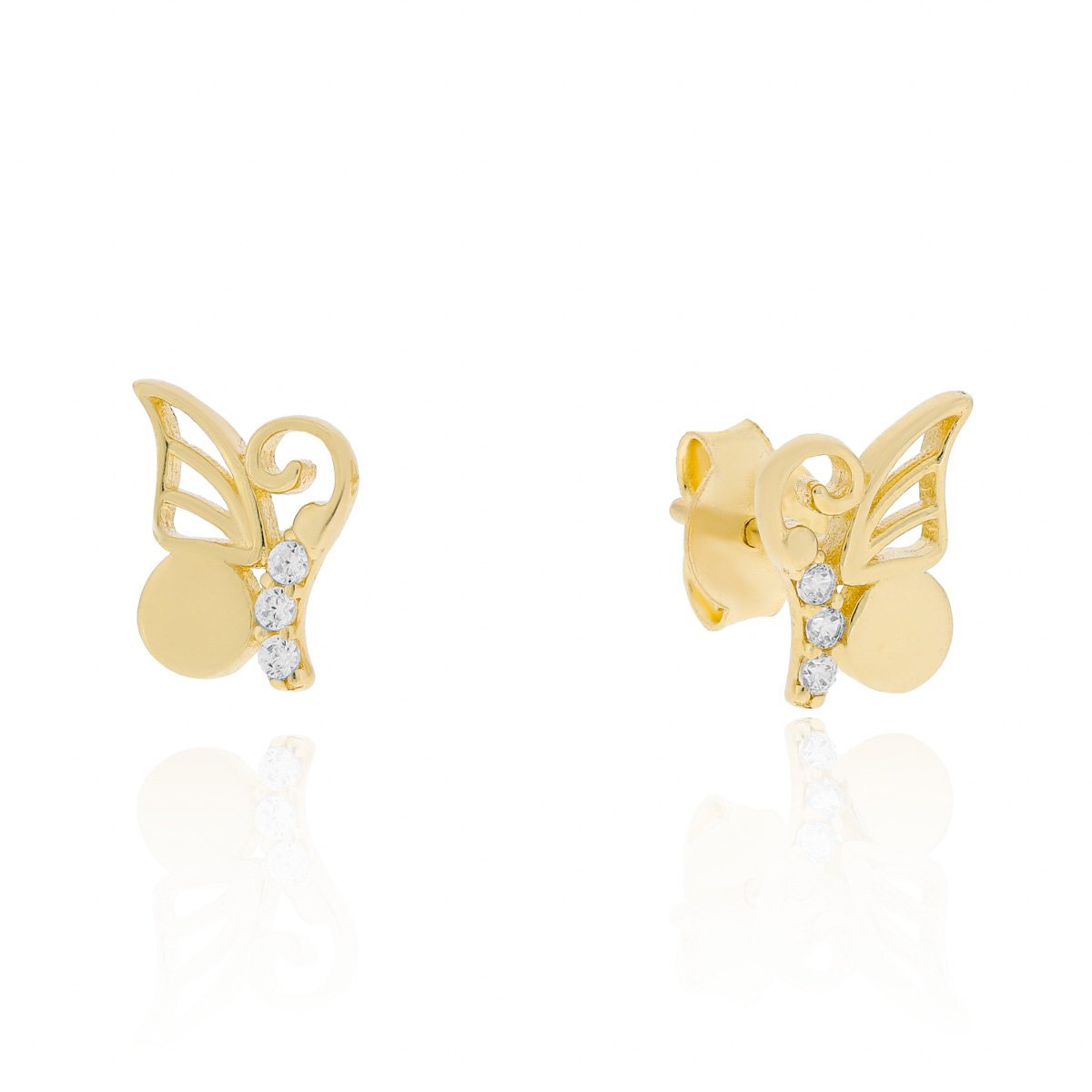 Złote kolczyki z cyrkoniami sztyfty pr. 333